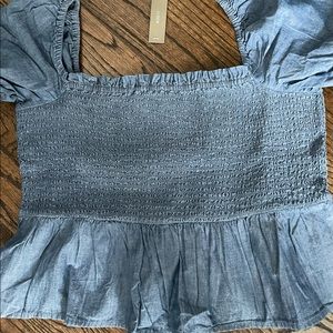 JCrew Square neck Chambray top - Size XXL